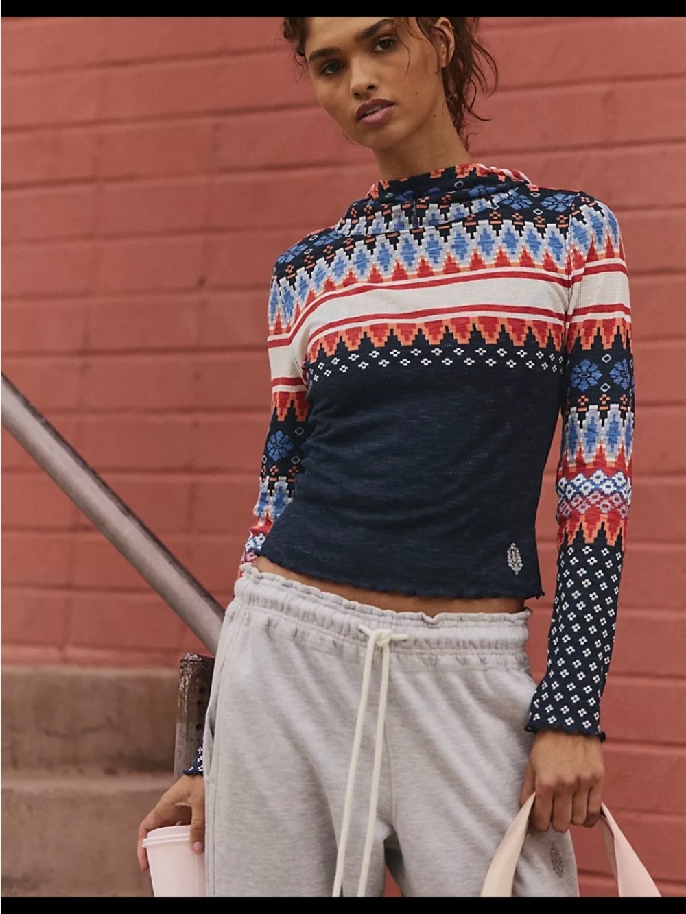 Free People Hooded Printed Layer.